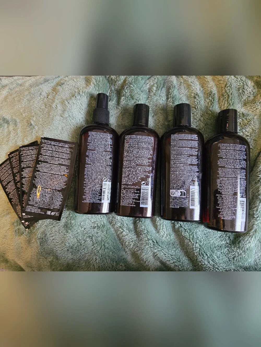 AMERICAN CREW MENS BUNDLE- GROOMING SPRAY,DETOX, SILVER,DAILY SHAMPOO + TEA TREE